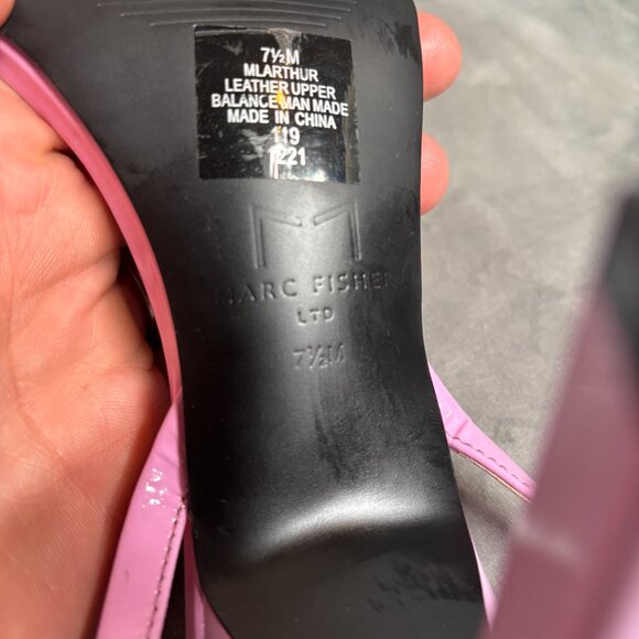 Marc Fisher Pink Patent Leather Strappy Heeled Sandals – Women’s 7.5 - Picture 8 of 8